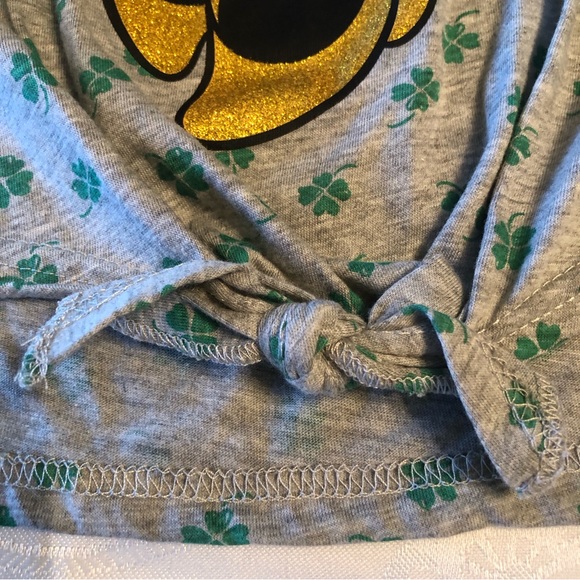 Disney Minnie Mouse Girls Size L T-Shirt Leprechaun Short Sleeves Front Tie-Up - Picture 4 of 14